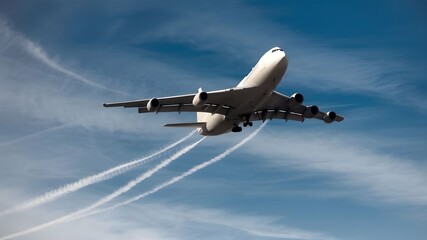 Airplane Soaring in the Sky