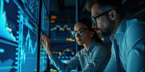 Diverse Crypto Traders Analyzing Data on Computer Screen Generative AI