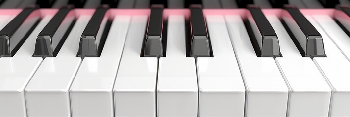 Detailed monochrome close up of black and white piano keyboard in a striking shot