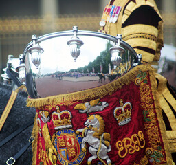 Drum horse of The Household Cavalry Mounted Band 