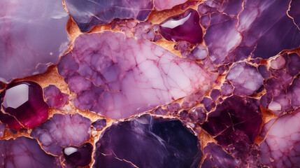 Abstract background with amethyst effect texture. Detailed view of a marble featuring shades of purple and white, showcasing the intricate patterns