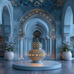 Photo of an Arab room with Islamic decor