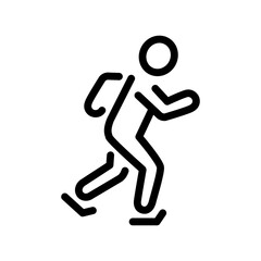Skating line symbol, Athletics vector editable stroke icon for user interface.