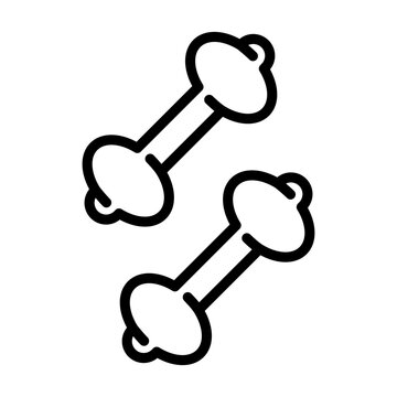 Dumbbell line symbol, vector editable stroke icon for user interface.