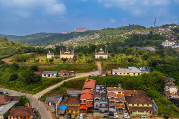 Madikeri cityscape, Historic Gaddige Raja's Tomb in Coorg, Karnataka, India