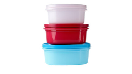 Three plastic containers stacked on top of each other