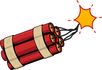 Dynamite bomb. Dynamite stick. Retro pop art style. Cartoon comic vector illustration - 762705163