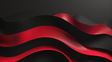 Sleek Abstract Design with Sinuous Red and Black Curves