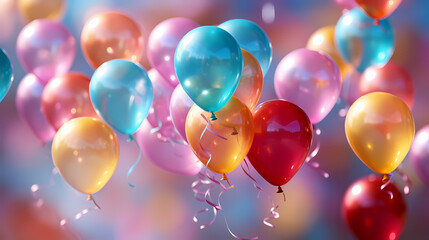 Colorful birthday balloons create a cheerful atmosphere