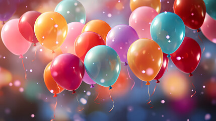Colorful birthday balloons create a cheerful atmosphere