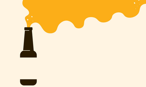 Open Beer bottle alcohol drink poster design.Happy beer day, National Beer Day,flyer, banner, social media post,typography. Vector illustration EPS 10