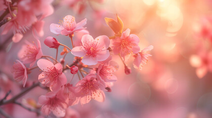 pink cherry blossom in spring, Spring Easter concept - Powered by Adobe
