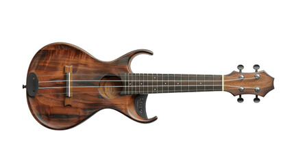 A ukulele crafted from warm wood, its body and neck resonating harmoniously