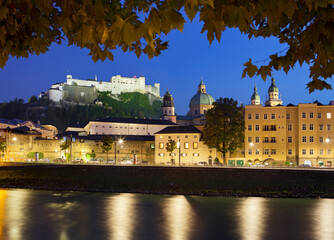 Salzburg Stadt, Salzach, Hohe Feste, Zentrum, Österreich