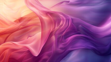  Purple and pink fabric flow on computer-generated image; yellow center at center