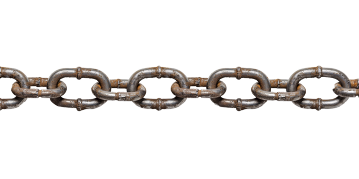 metal chain on a transparent background