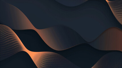 Abstract digital waves with orange glow