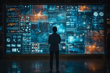 Innovative tech concept blending AI Big Data and IoT for business evolution. Concept AI in Business, Big Data Analysis, IoT Integration, Technological Innovation, Business Evolution