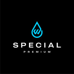 letter w water drops nature environment logo design