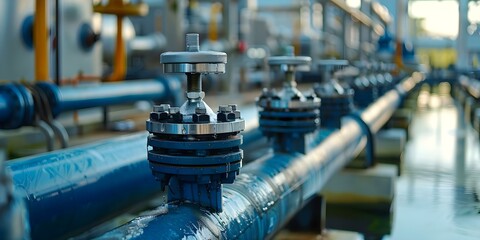 Enhancing Utility Infrastructure for Water and Gas Supply in Commercial Buildings. Concept Infrastructure Upgrade, Water Management, Gas Supply, Commercial Buildings, Utility Enhancements - obrazy, fototapety, plakaty