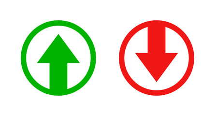 Green arrow up and red arrow down icon