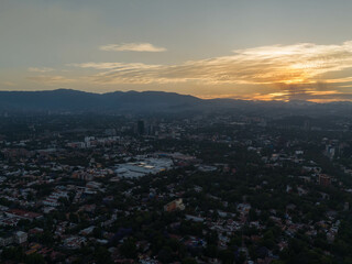 Fototapeta premium Aerial Views of Sunset in Mexico City