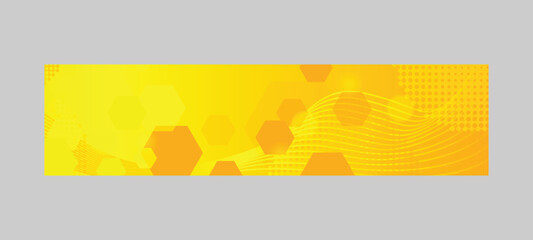 Obraz premium Futuristic gradient yellow digital horizontal banner isolated
