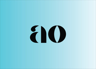 Abstract letter AO logo. This logo icon incorporate with abstract shape in the creative way. It look like letter A and O.
