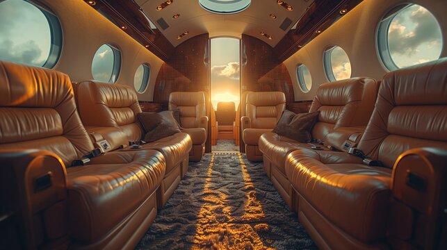 A photo of a luxury lifestyle scene focused on a luxury private jet. private travel
