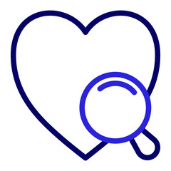 This is the Search icon from the Love and Celebration icon collection with an line color style