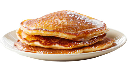 Fluffy Ricotta Pancakes Isolated on Transparent Background