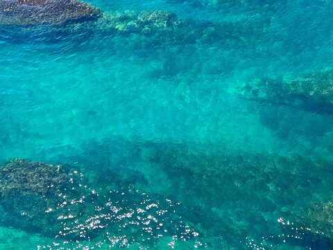 Sea blue azure clear water beautiful seascape.