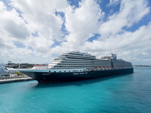 Holland America Line Eurodam Cruise Ship, Docked at the Port in Nassau, Bahamas