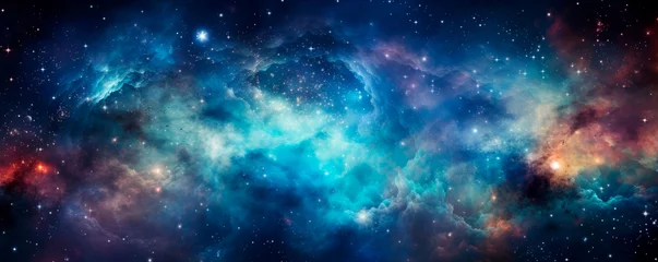 Papier Peint photo Lavable Univers A vibrant space illuminated by countless stars, creating a captivating scene of cosmic beauty. A snapshot of the galaxy. Milky Way. Banner. Copy space