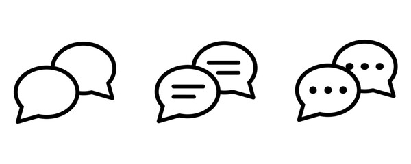 Vector illustration of chat icon isolated on white background. Speech bubble on white.