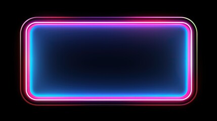 Vibrant Neon Glowing Rectangle Frames with Purple and Blue Hues for Stream Overlay