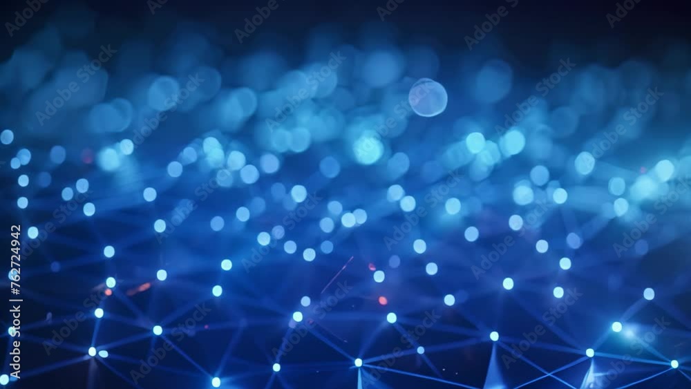 Poster abstract blue background with connecting dots and lines. network concept. 3d rendering, abstract blu