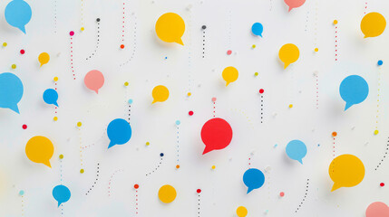 Colorful speech bubbles on white background