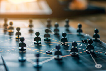 Organizational structure concept. Teamwork organization