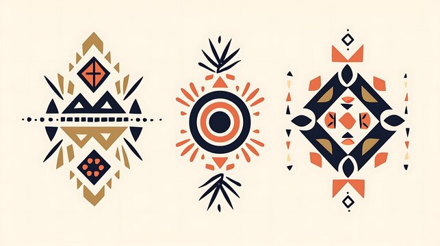 Inca-Inspired Symbolism: Exploring Tribal Artistry and Vintage Textiles in Vector Illustrations, Infusing Cultural Heritage into Logo Design and Artistic Styles
