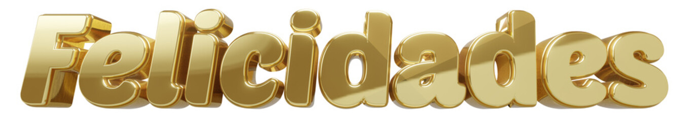 Felicidades em dourado com fundo transparente
