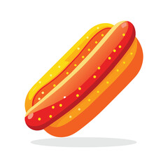 Hot dog isolated flat vector illustration