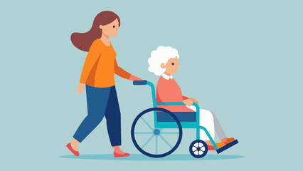 disabled grandmother vector illustration