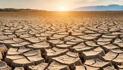 dry and cracked earth extreme shortage of water climate change and water crisis - obrazy, fototapety, plakaty