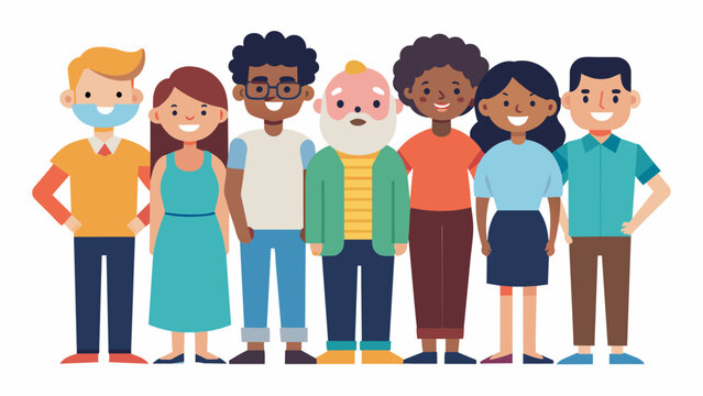 multicultural group vector illustration
