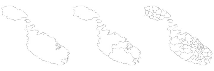 Malta map. Map of Malta in white set