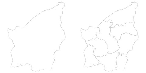 San Marino map. Map of San Marino in white set
