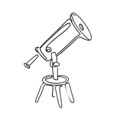 a black and white drawing of a telescope