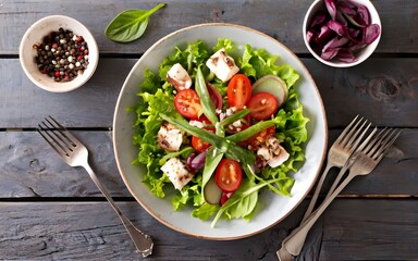 healthy salad, photo, stock photo, life stock, herbal food, healthy foo, food blog, recipes blog, ai generative