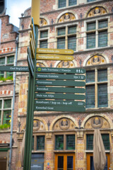 The tourist road sign in Ghent, museum guislain, 